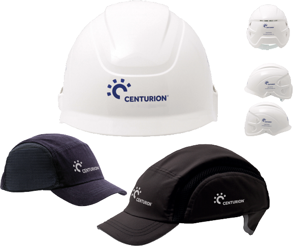 Examples of branding on Centurion Safety products