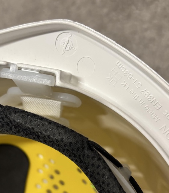 Locating the helmet manufacturing date